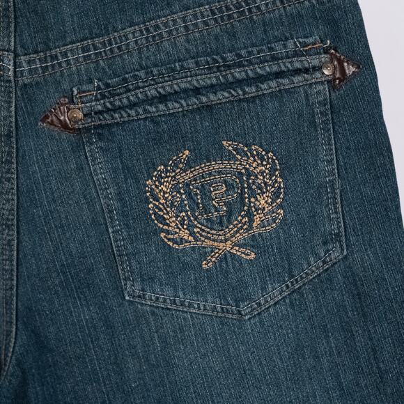 Y2K Phat Farm Denim Jean Shorts Mens SZ 36 Skater Hip Hop Jorts Streetwear Baggy - Picture 3 of 11